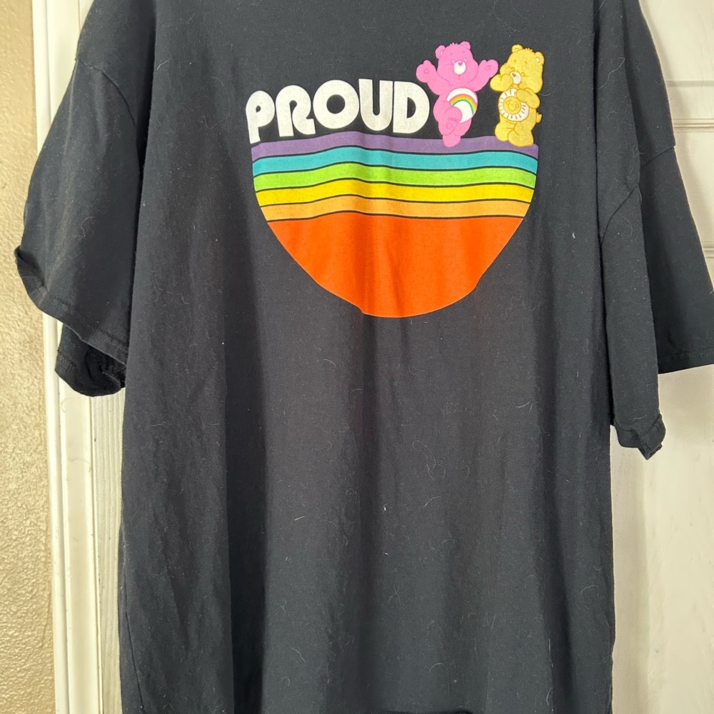 Care Bears Black and Red Short Sleeve Tee Vibrant Design